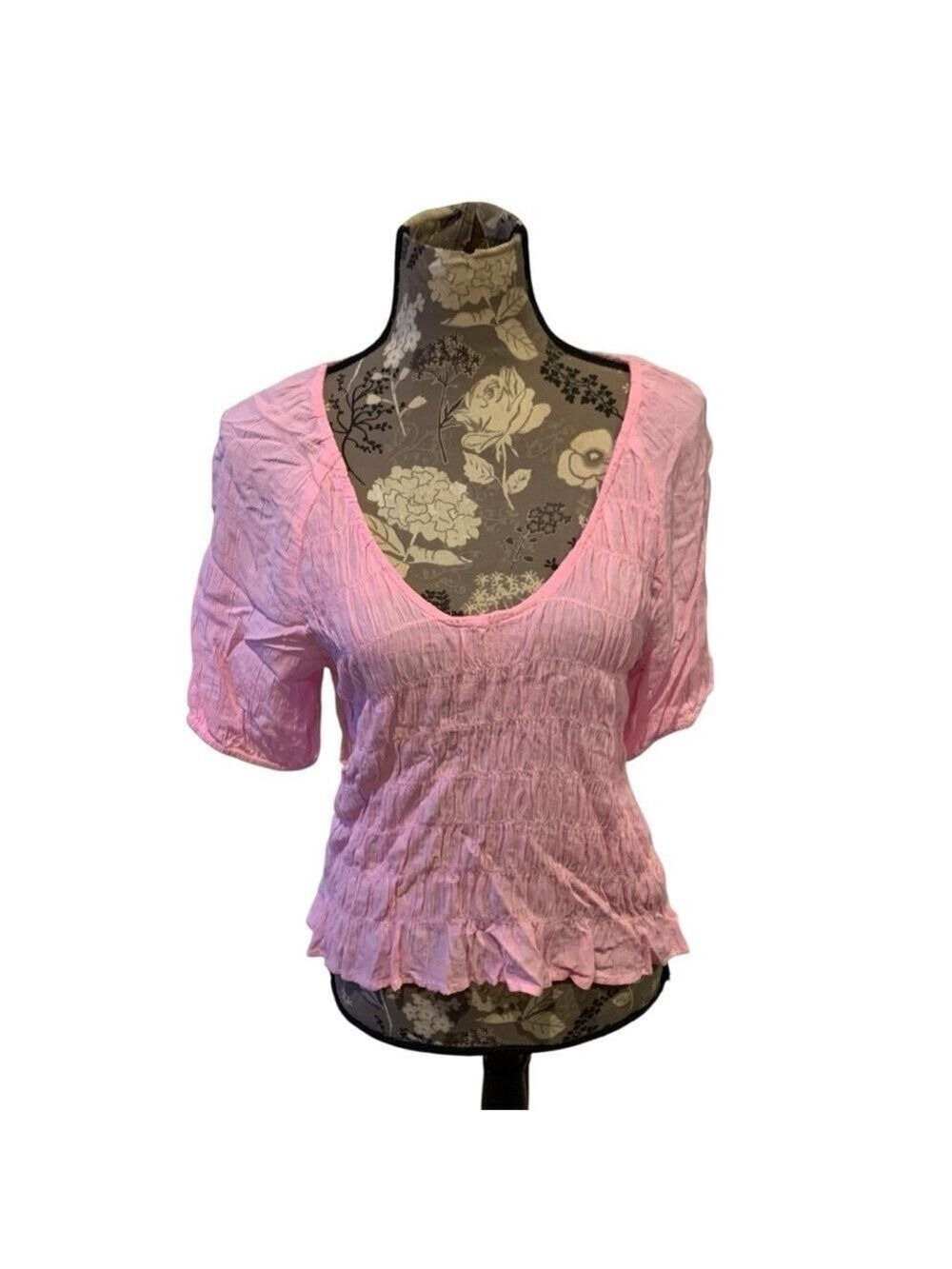 SANCTUARY Light Pink Women's Scoop Neck Blouse size large